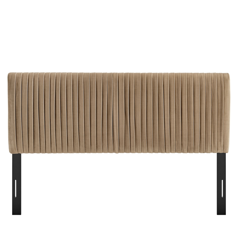 Eloise Stain-Resistant Performance Velvet Queen Headboard in Taupe