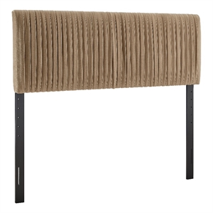Eloise Stain-Resistant Performance Velvet Queen Headboard in Taupe