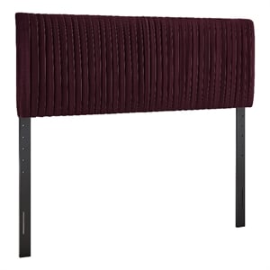 Eloise Stain-Resistant Performance Velvet Queen Headboard in Mulberry