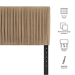Eloise Stain-Resistant Performance Velvet Full Headboard in Taupe