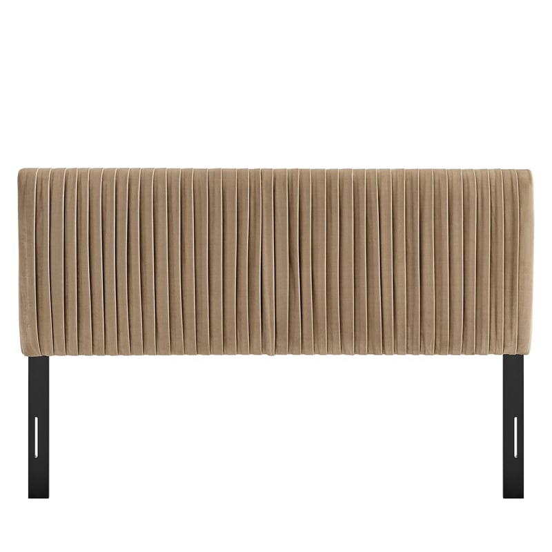 Eloise Stain-Resistant Performance Velvet Full Headboard in Taupe