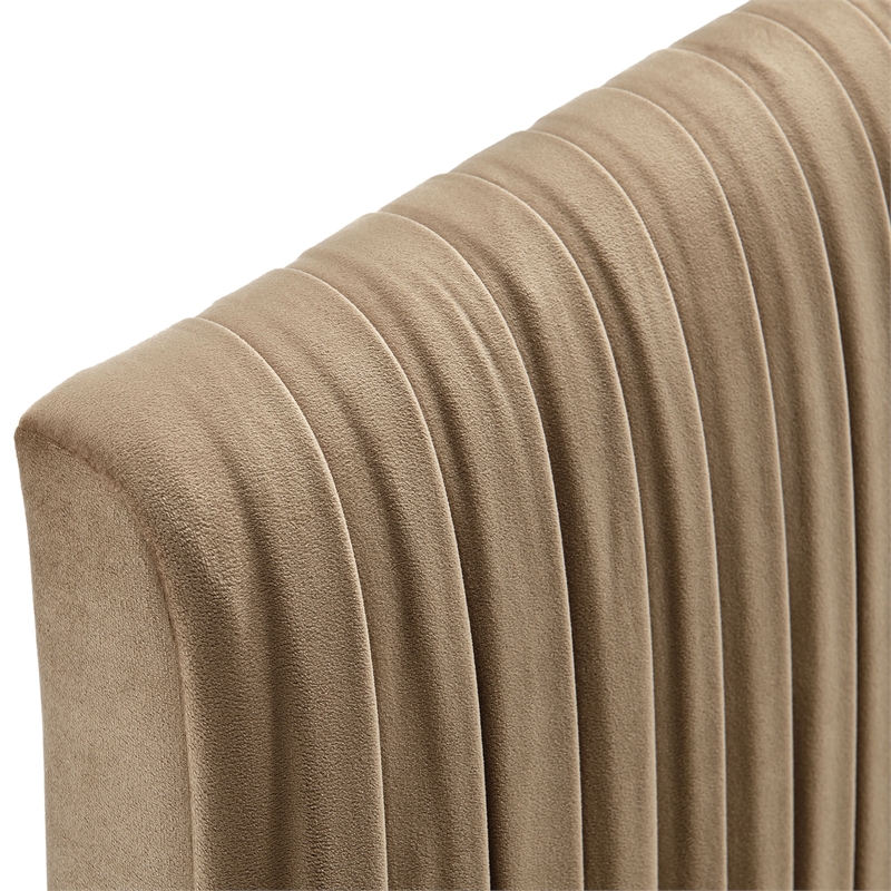 Eloise Stain-Resistant Performance Velvet Full Headboard in Taupe