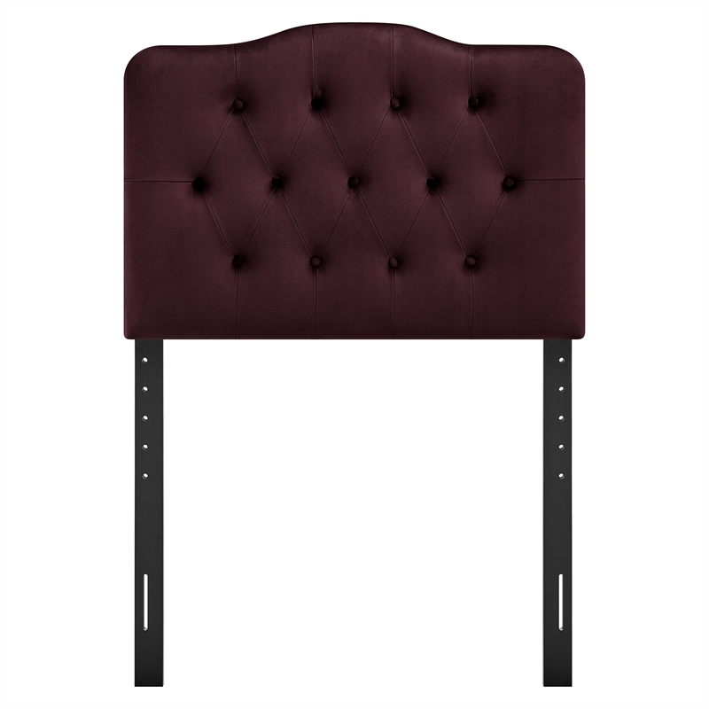 Annabel Stain-Resistant Performance Velvet Twin Headboard in Mulberry