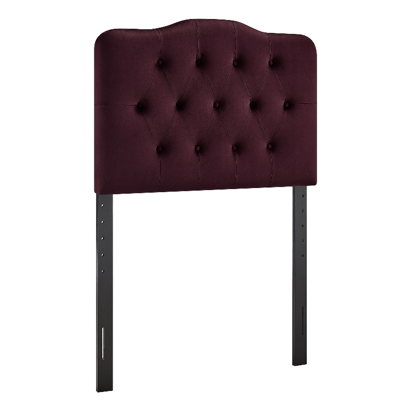Annabel Stain-Resistant Performance Velvet Twin Headboard in Mulberry