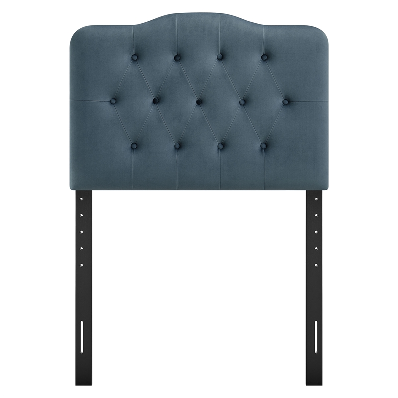 Annabel Stain-Resistant Performance Velvet Twin Headboard in Cadet Blue