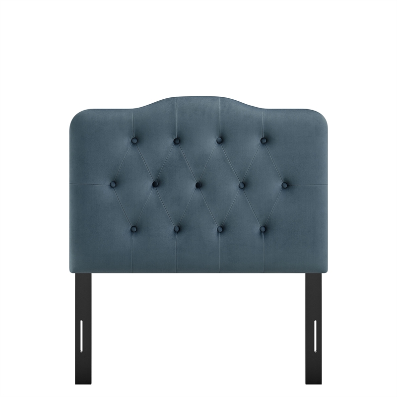 Annabel Stain-Resistant Performance Velvet Twin Headboard in Cadet Blue