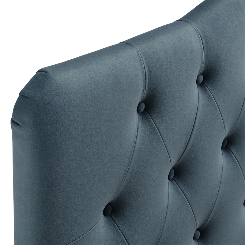 Annabel Stain-Resistant Performance Velvet Twin Headboard in Cadet Blue