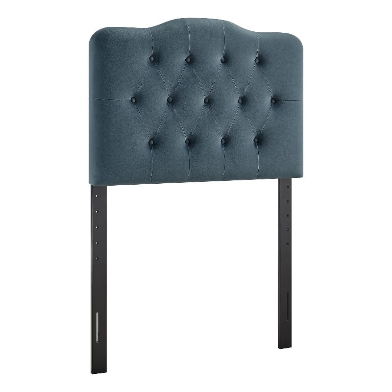 Annabel Stain-Resistant Performance Velvet Twin Headboard in Cadet Blue