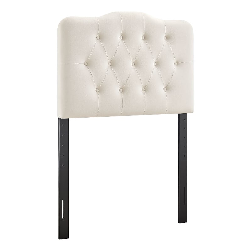 Annabel Stain-Resistant Performance Velvet Twin Headboard in Alabaster