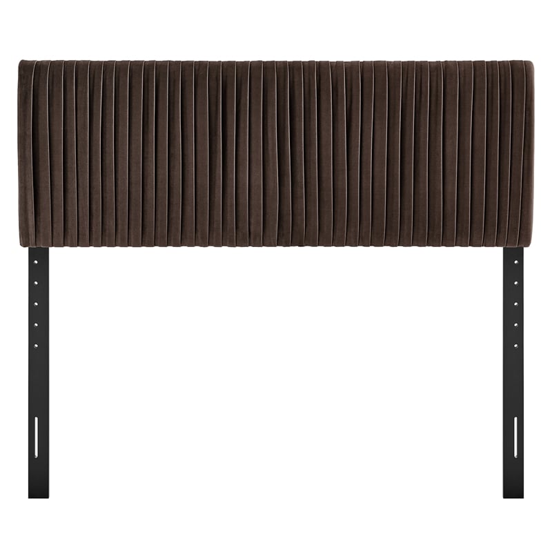 Eloise Stain-Resistant Performance Velvet Full Headboard in Chocolate Brown