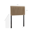 Eloise Stain-Resistant Performance Velvet Twin Headboard in Taupe