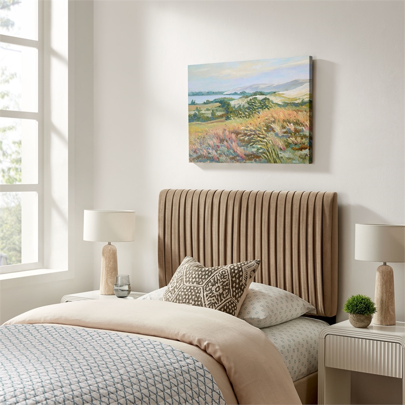 Eloise Stain-Resistant Performance Velvet Twin Headboard in Taupe
