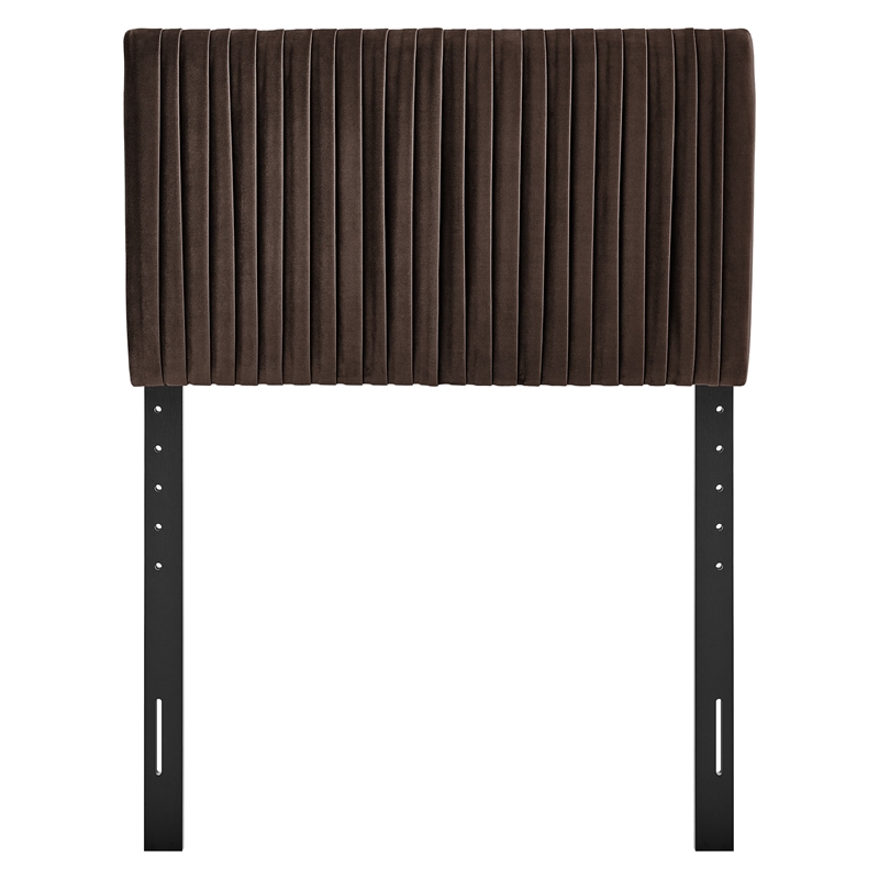 Eloise Stain-Resistant Performance Velvet Twin Headboard in Chocolate Brown
