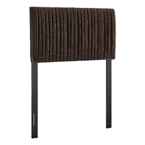 Eloise Stain-Resistant Performance Velvet Twin Headboard in Chocolate Brown