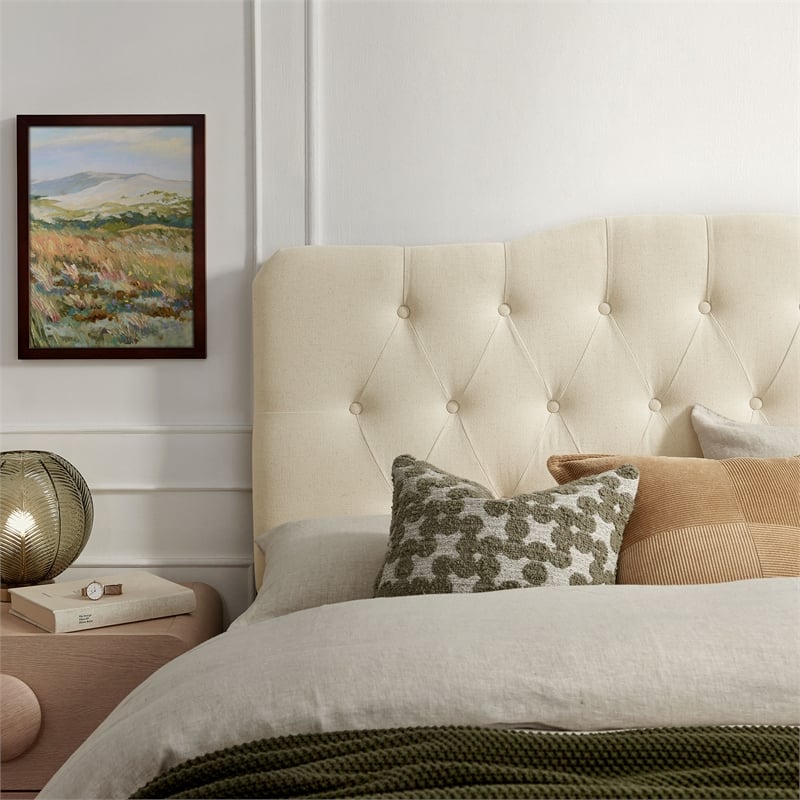 Annabel Premium Linen Blend King Headboard in Linen
