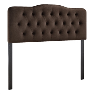 Annabel Stain-Resistant Performance Velvet King Headboard in Chocolate Brown