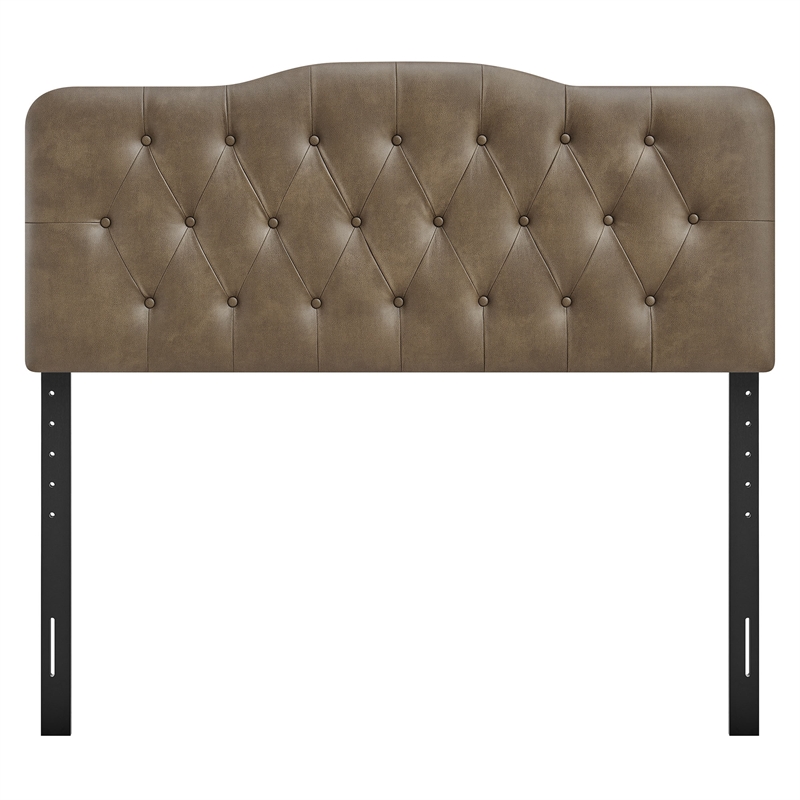 Annabel Faux Leather Queen Headboard in Mushroom