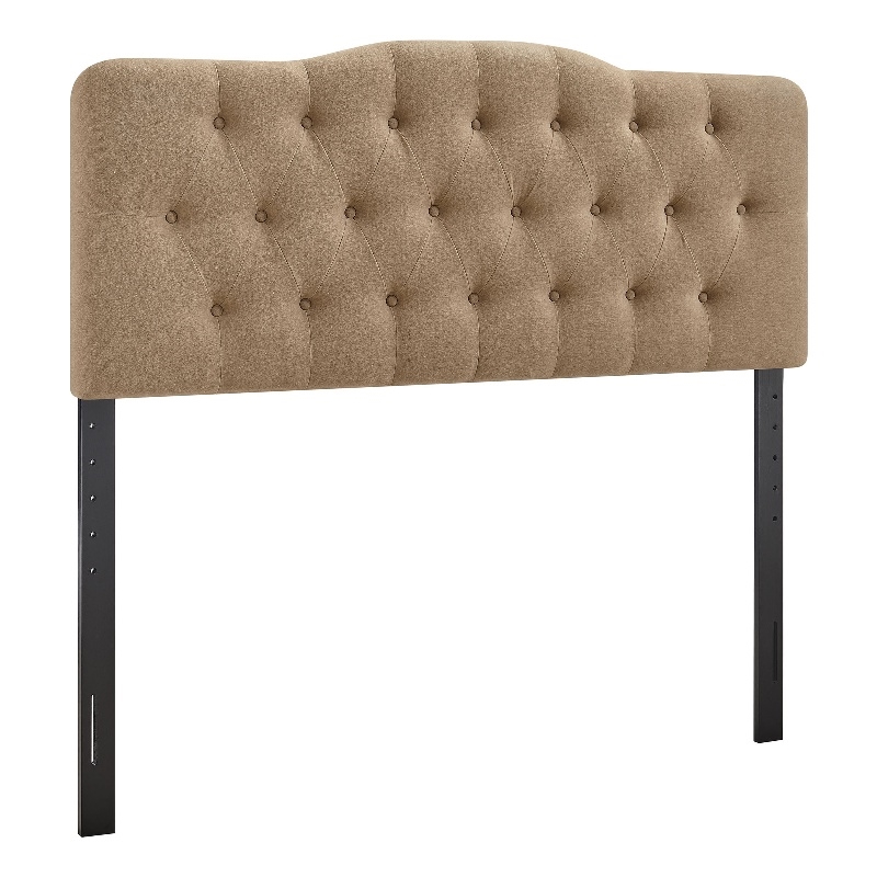 Annabel Premium Linen Blend Queen Headboard in Almond