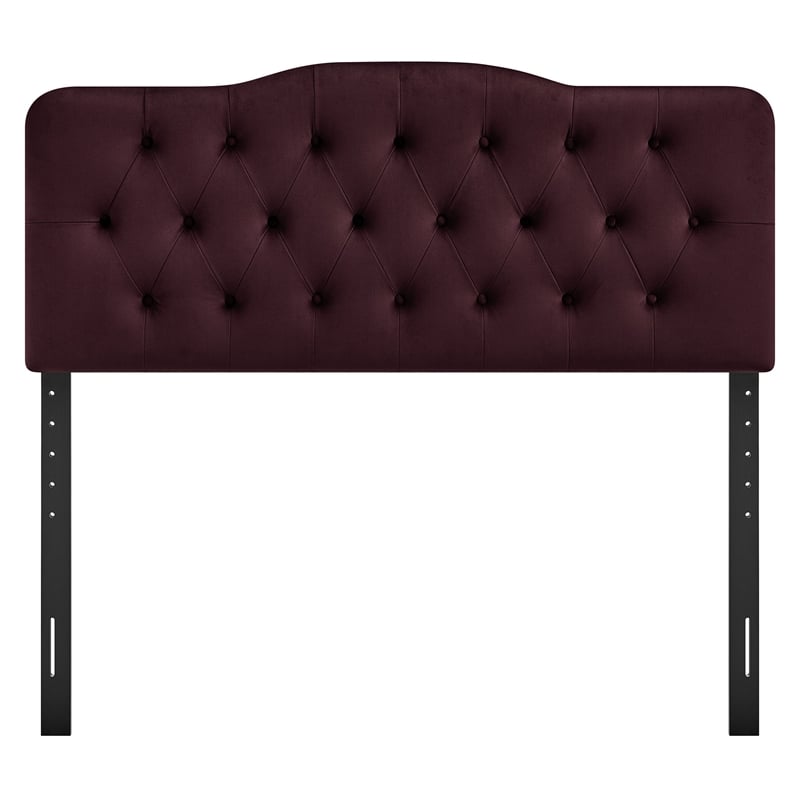Annabel Stain-Resistant Performance Velvet Queen Headboard in Mulberry