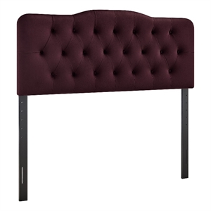 Annabel Stain-Resistant Performance Velvet Queen Headboard in Mulberry
