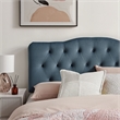 Annabel Stain-Resistant Performance Velvet Queen Headboard in Cadet Blue