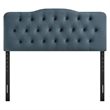 Annabel Stain-Resistant Performance Velvet Queen Headboard in Cadet Blue