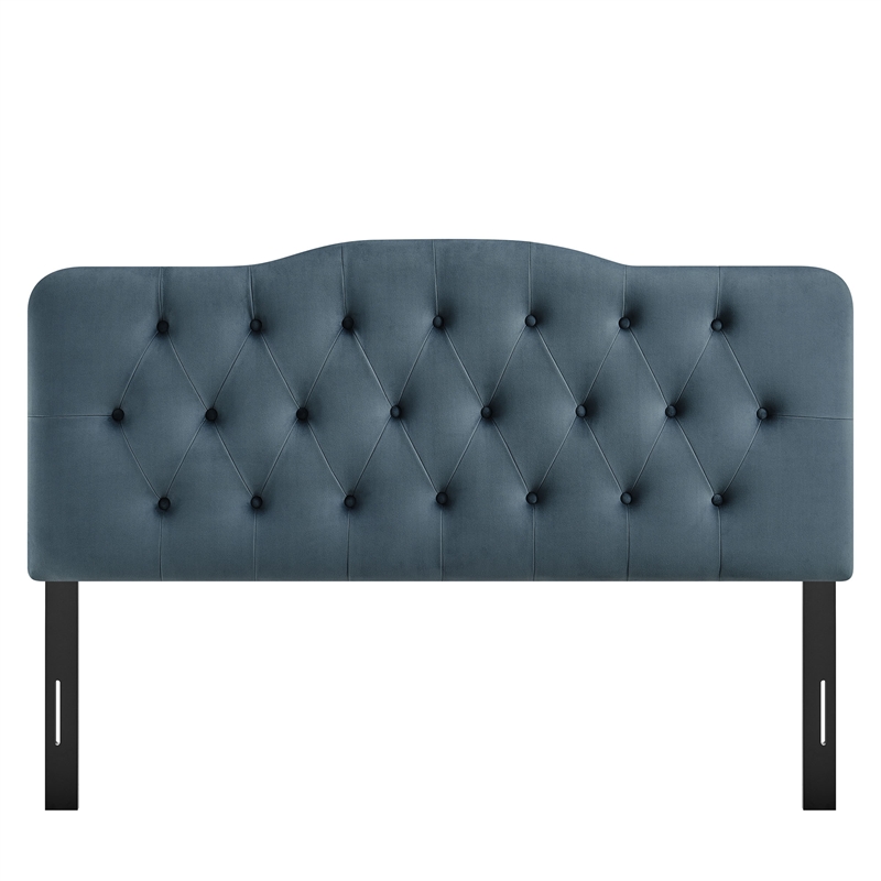 Annabel Stain-Resistant Performance Velvet Queen Headboard in Cadet Blue