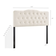 Annabel Stain-Resistant Performance Velvet Queen Headboard in Alabaster
