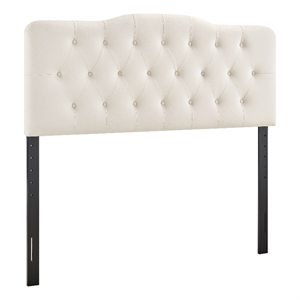 Annabel Stain-Resistant Performance Velvet Queen Headboard in Alabaster