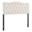 Annabel Stain-Resistant Performance Velvet Queen Headboard in Alabaster
