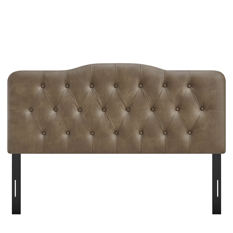 Annabel Vegan Leather Full Headboard in Mushroom