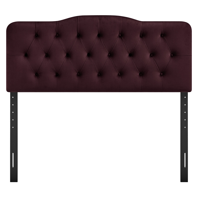 Annabel Stain-Resistant Performance Velvet Full Headboard in Mulberry
