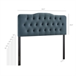 Annabel Stain-Resistant Performance Velvet Full Headboard in Cadet Blue
