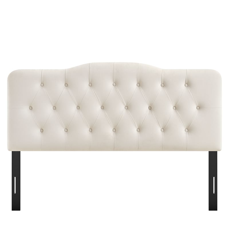 Annabel Stain-Resistant Performance Velvet Full Headboard in Alabaster