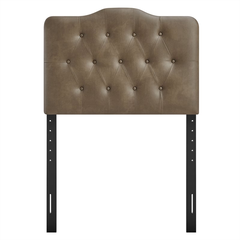 Annabel Faux Leather Twin Headboard in Mushroom