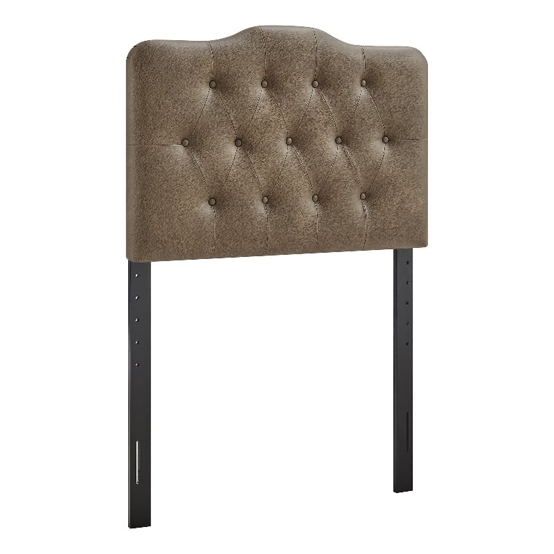 Annabel Faux Leather Twin Headboard in Mushroom