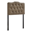 Annabel Faux Leather Twin Headboard in Mushroom