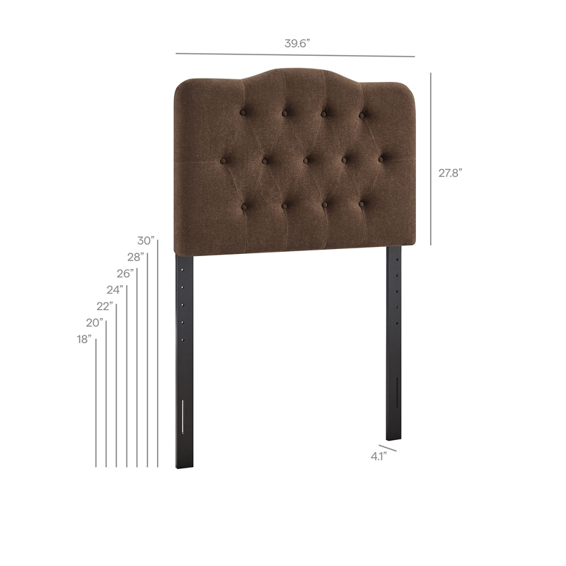 Annabel Premium Linen Blend Twin Headboard in Cocoa