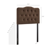 Annabel Premium Linen Blend Twin Headboard in Cocoa
