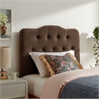 Annabel Premium Linen Blend Twin Headboard in Cocoa