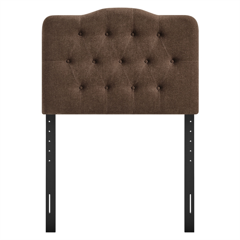 Annabel Premium Linen Blend Twin Headboard in Cocoa