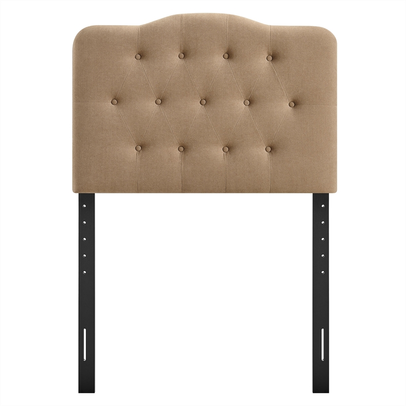 Annabel Premium Linen Blend Twin Headboard in Almond