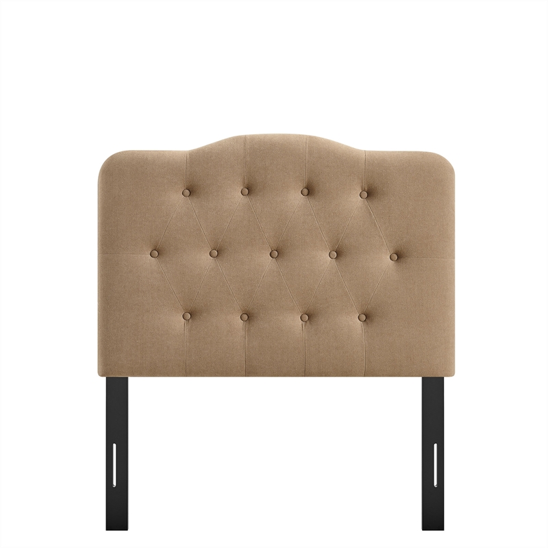 Annabel Premium Linen Blend Twin Headboard in Almond