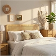 Sandy Wall Mounted Wood and Rattan King Size Headboard in Natural Rattan