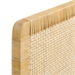 Sandy Wall Mounted Wood and Rattan Queen Size Headboard in Natural Rattan