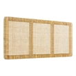 Sandy Wall Mounted Wood and Rattan Full Size Headboard in Natural Rattan