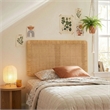 Sandy Wall Mounted Wood and Rattan Twin Size Headboard in Natural Rattan