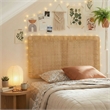 Sandy Wall Mounted Wood and Rattan Twin Size Headboard in Natural Rattan
