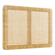 Sandy Wall Mounted Wood and Rattan Twin Size Headboard in Natural Rattan