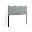 Athena Striped Fabric Upholstered King Size Headboard in Spa Blue Stripe